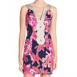 Lilly Pulitzer Valli Shift Dress In Bright Navy Via Sunny